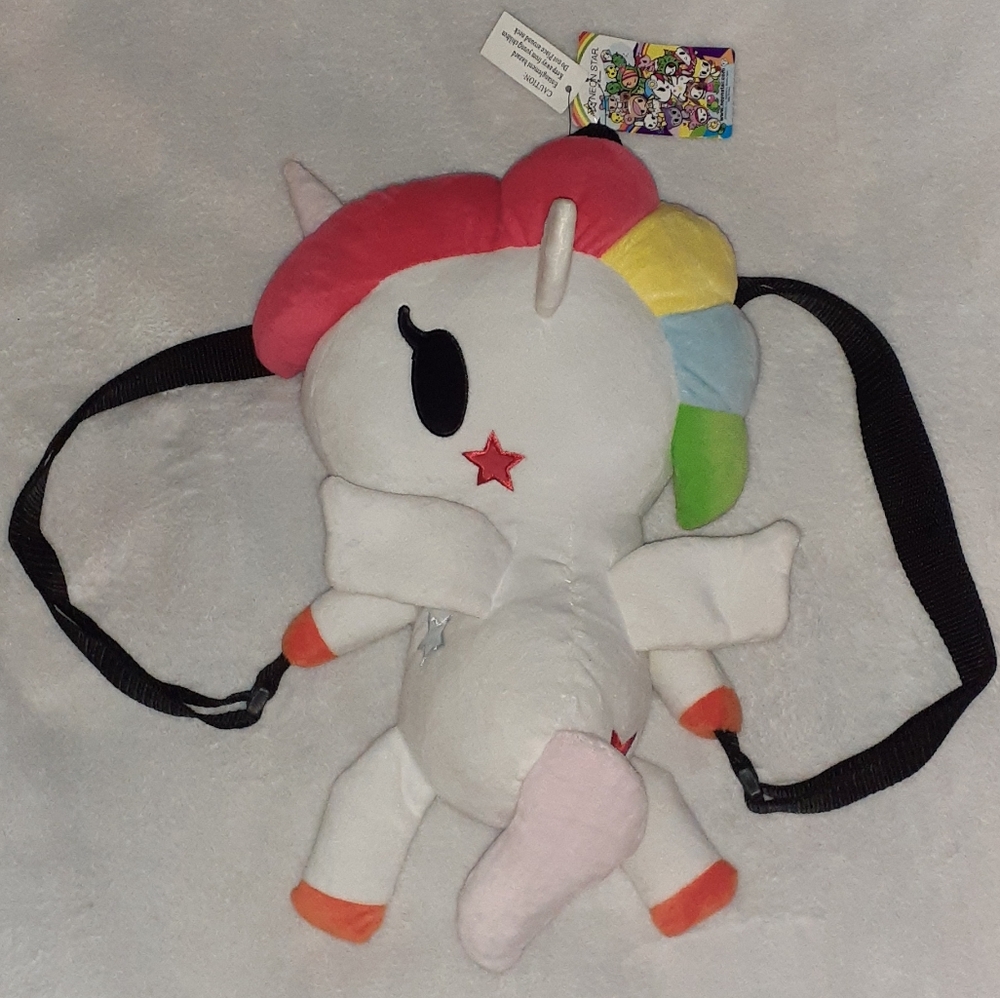 New Tokidoki Unicorno Stellina Vintage 14" Plush Backpack Stuffed Animal Unicorn